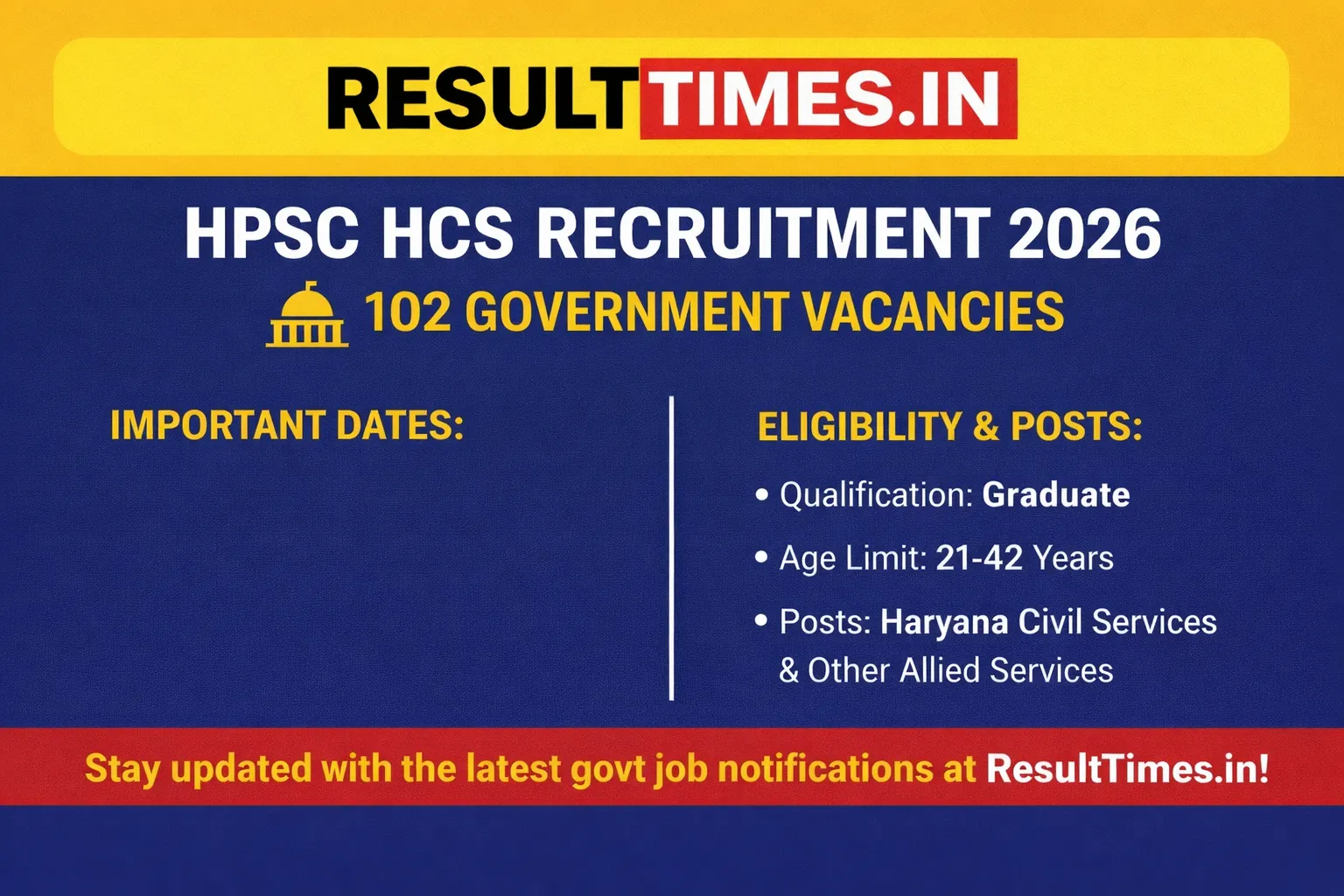 HPSC HCS Recruitment 2026 – 102 Government Vacancies [ResultTimes]