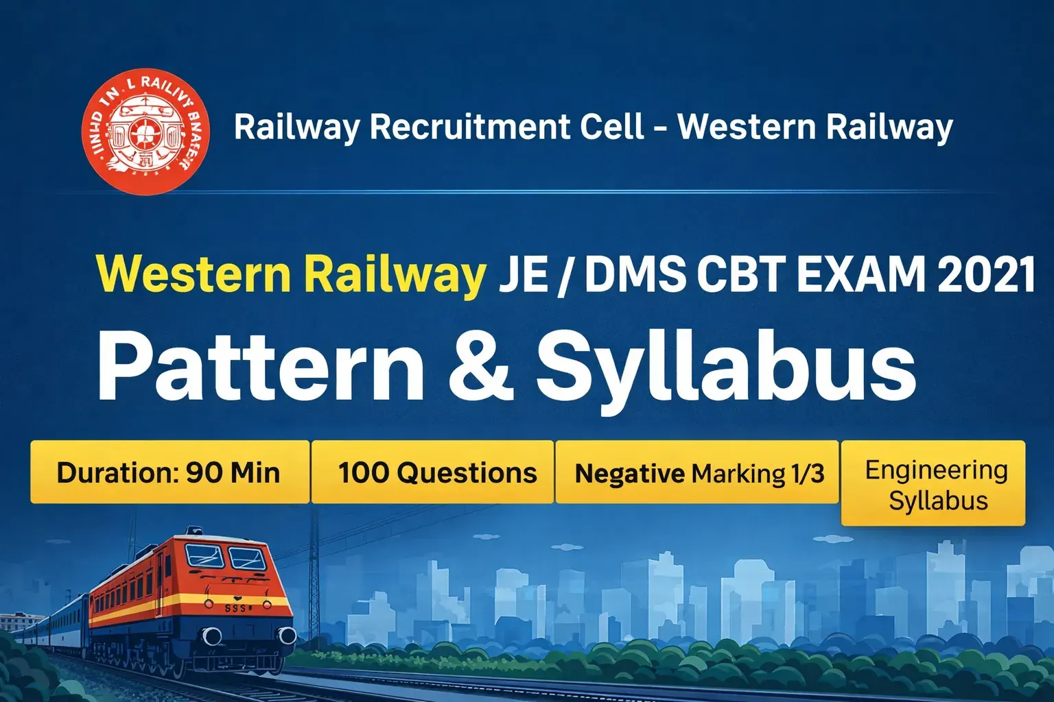 Western Railway JE / DMS CBT Exam Syllabus