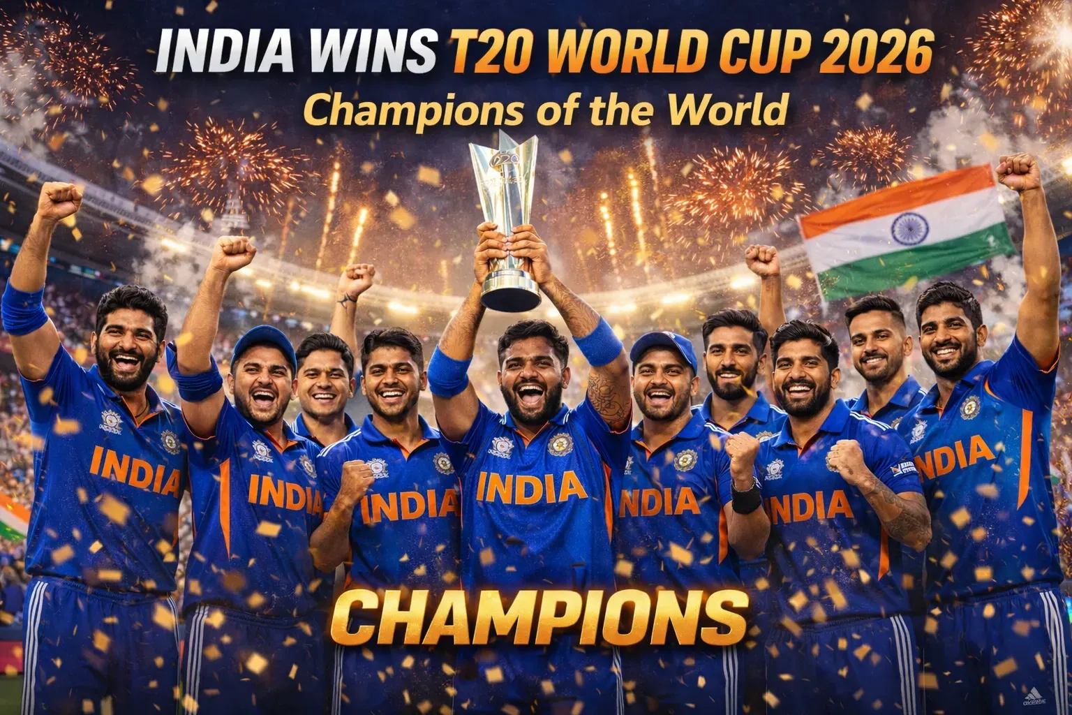 India Wins ICC Men's T20 World Cup 2026 – Beats New Zealand by 96 Runs