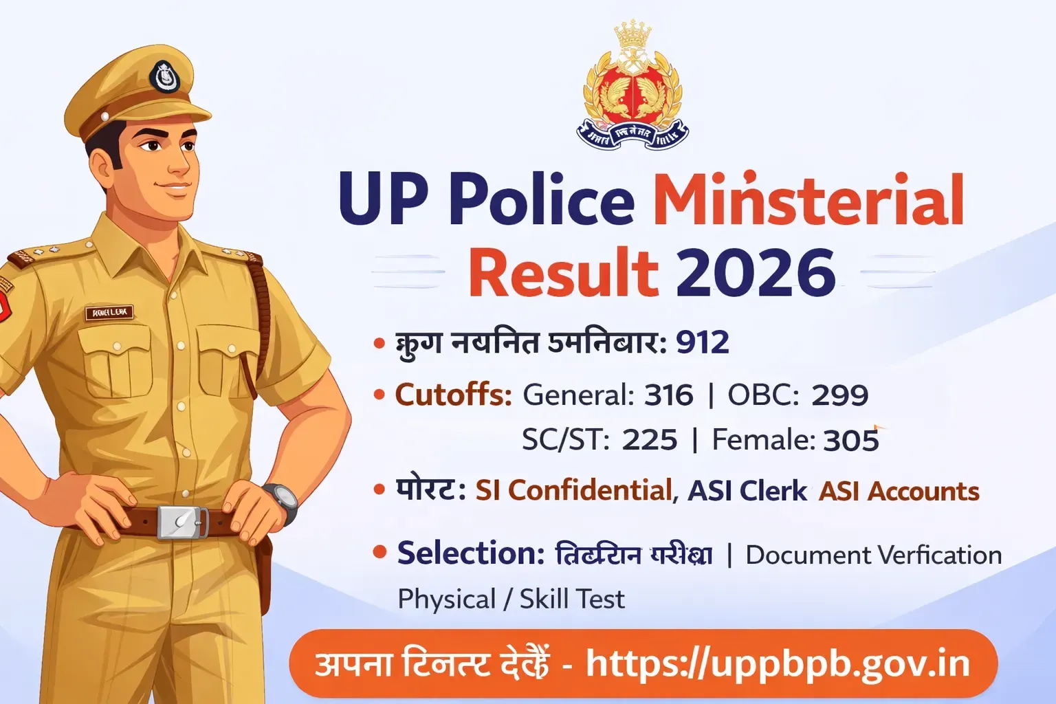 UP Police Ministerial Result 2026 -  ResulTimes.in